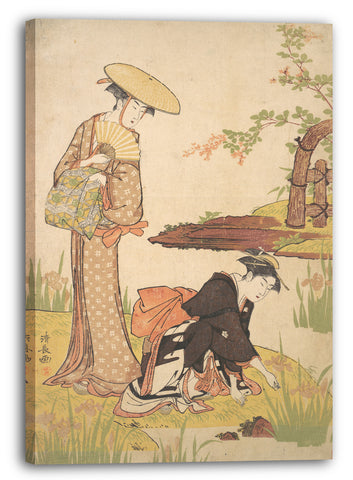 Leinwandbild Torii Kiyonaga - Der Iris-Garten