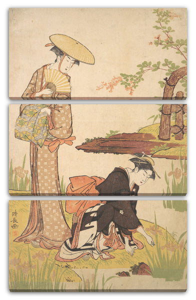 Leinwandbild Torii Kiyonaga - Der Iris-Garten