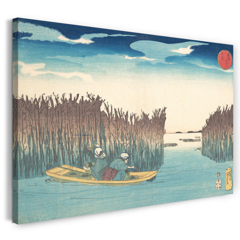 Leinwandbild Utagawa Kuniyoshi - Algen-Sammler in Omori