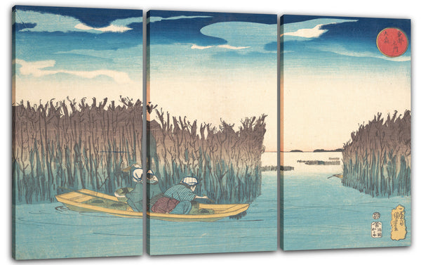 Leinwandbild Utagawa Kuniyoshi - Algen-Sammler in Omori
