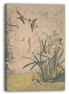 Leinwandbild Suzuki Harunobu - Vögel und Narzissen