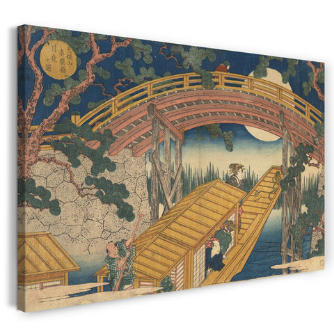Leinwandbild Yashima Gakutei - Moonlight-Ansicht von Suihiro-Brücke, Tempozan