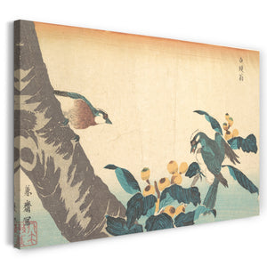 Leinwandbild Keisai Eisen - Vögel und Blumen