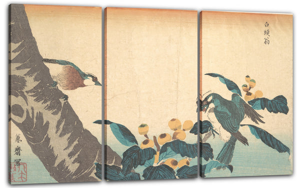 Leinwandbild Keisai Eisen - Vögel und Blumen