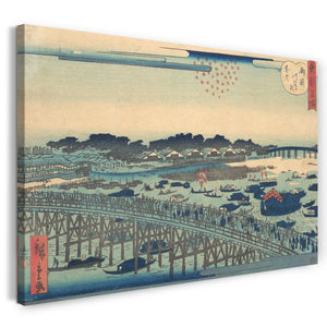 Leinwandbild Utagawa Hiroshige II - Ryogoku Kawarabiraki Hanami