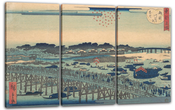 Leinwandbild Utagawa Hiroshige II - Ryogoku Kawarabiraki Hanami