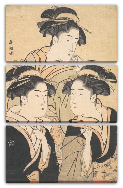 Leinwandbild Katsukawa Shunchō - Drei Schönheiten