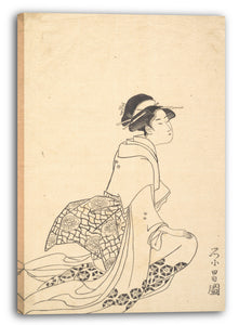 Leinwandbild Chōkōsai Eisho - Eine kniende Frau
