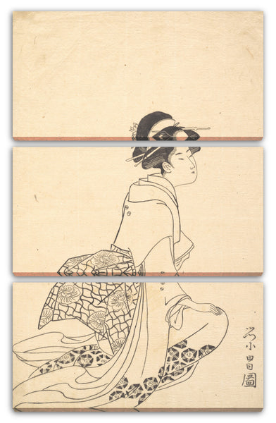 Leinwandbild Chōkōsai Eisho - Eine kniende Frau