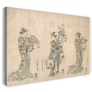 Leinwandbild Ishikawa Toyonobu - Drei Schauspieler