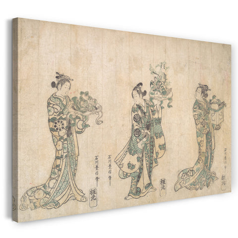 Leinwandbild Ishikawa Toyonobu - Drei Schauspieler