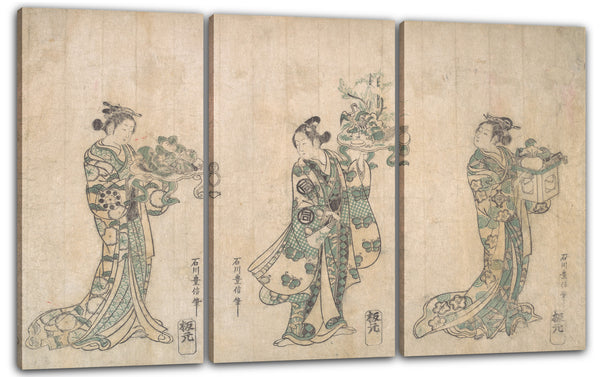 Leinwandbild Ishikawa Toyonobu - Drei Schauspieler