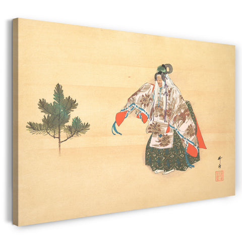 Leinwandbild Tsukioka Kōgyō - Illustration einer Noh-Tanz-Szene