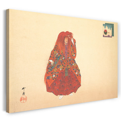 Leinwandbild Tsukioka Kōgyō - Illustration einer Noh-Tanz-Szene