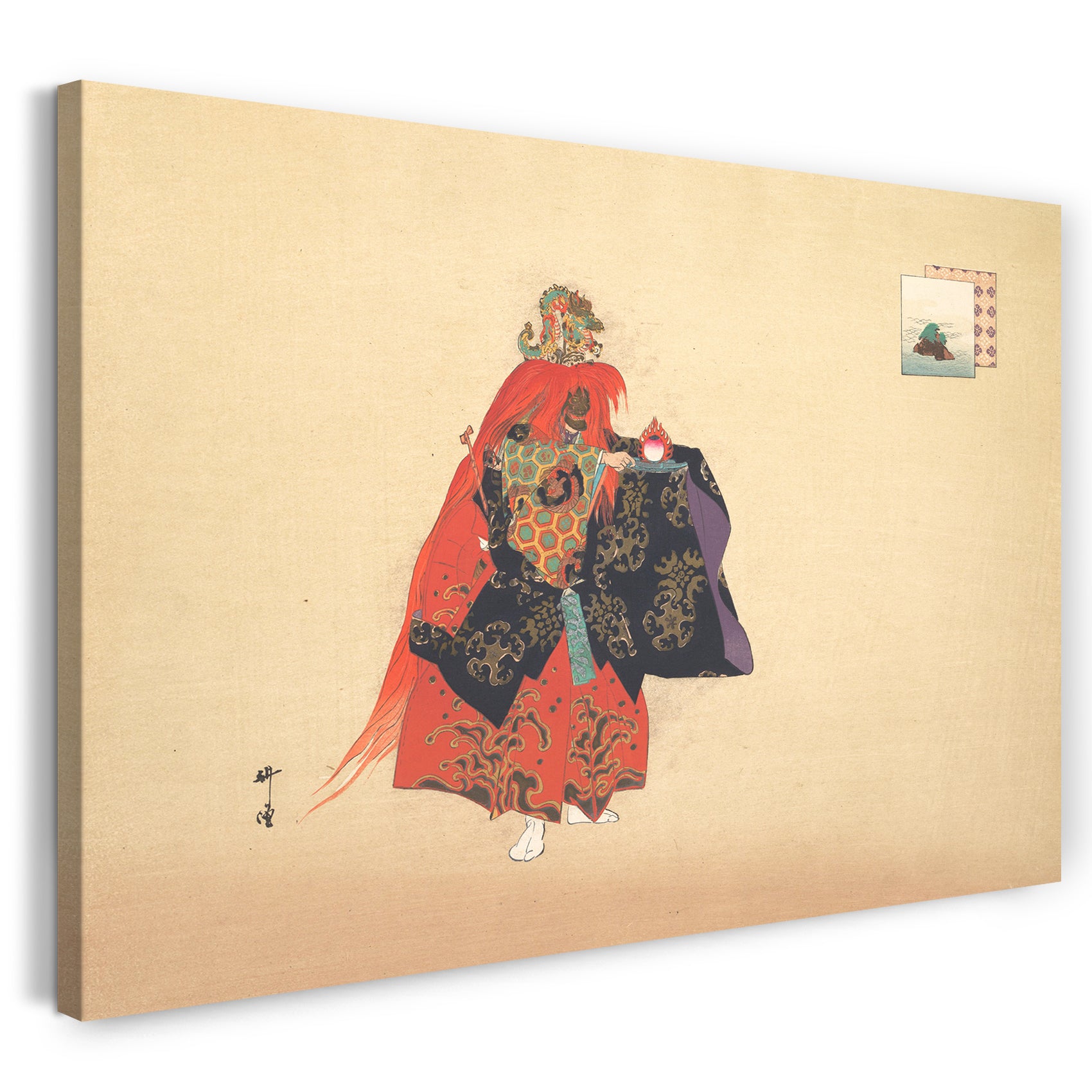 Leinwandbild Tsukioka Kōgyō - Illustration einer Noh-Tanz-Szene