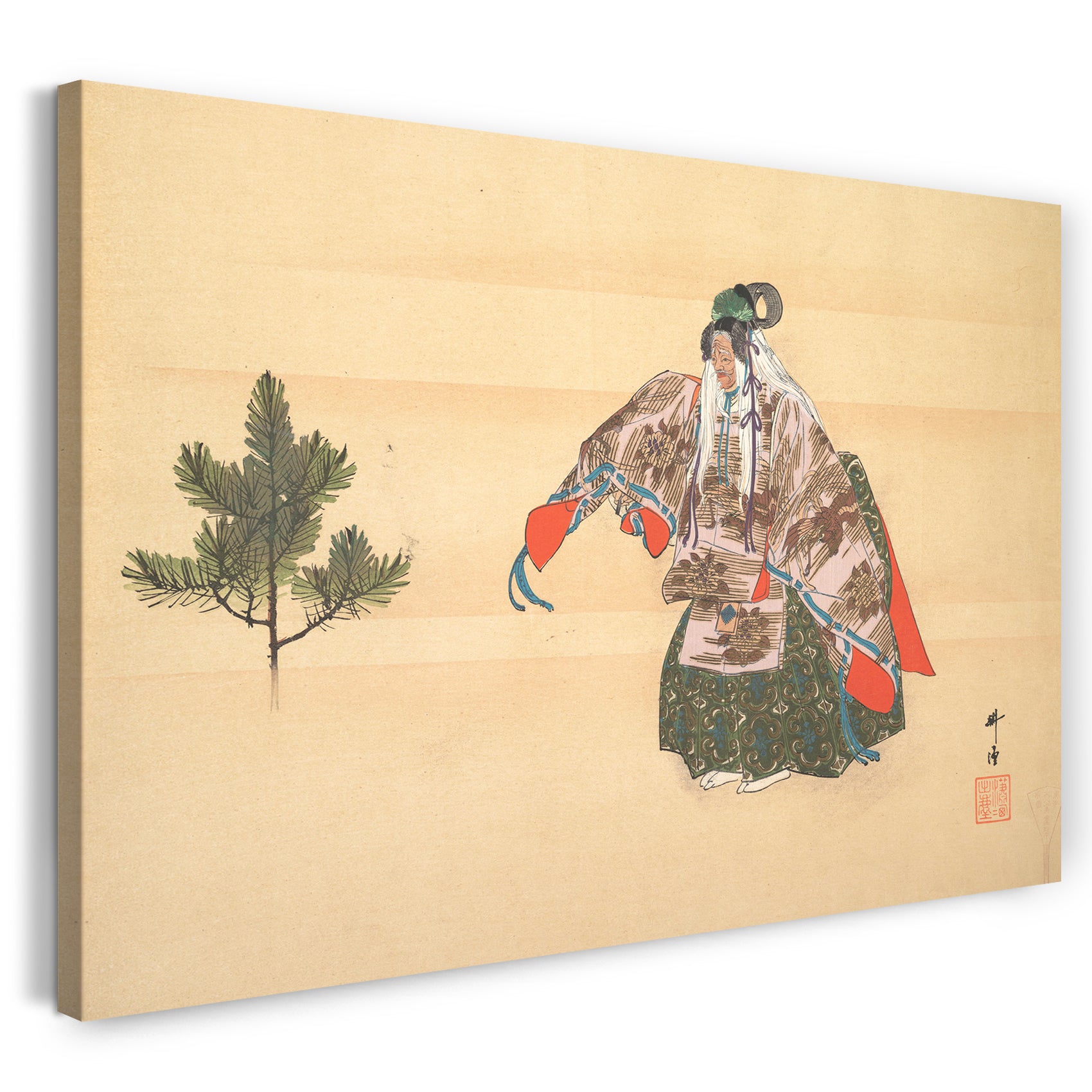 Leinwandbild Tsukioka Kōgyō - Illustration einer Noh-Tanz-Szene