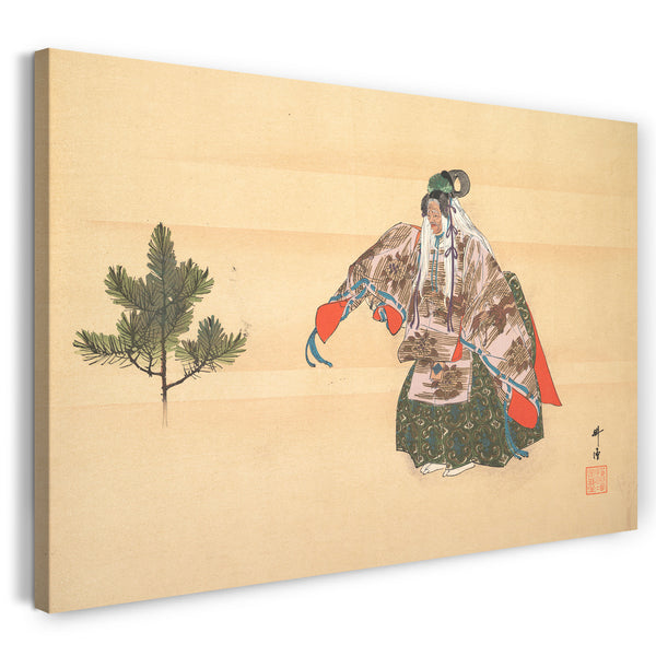 Leinwandbild Tsukioka Kōgyō - Illustration einer Noh-Tanz-Szene