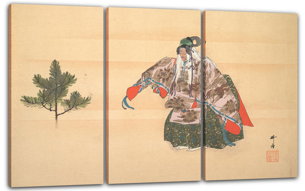 Leinwandbild Tsukioka Kōgyō - Illustration einer Noh-Tanz-Szene