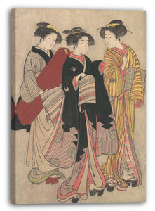 Leinwandbild Kitao Shigemasa - Zwei Geishas gehen zu Fuß