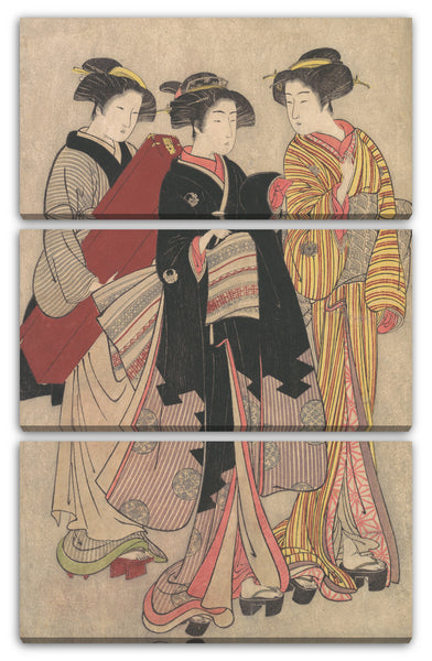 Leinwandbild Kitao Shigemasa - Zwei Geishas gehen zu Fuß