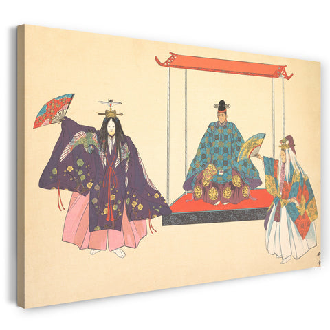 Leinwandbild Tsukioka Kōgyō - Illustration einer Noh-Tanz-Szene
