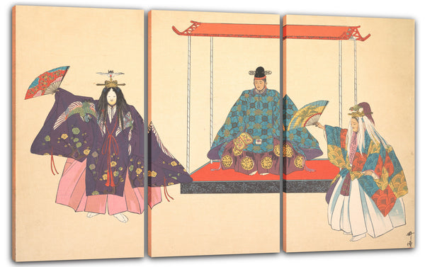 Leinwandbild Tsukioka Kōgyō - Illustration einer Noh-Tanz-Szene