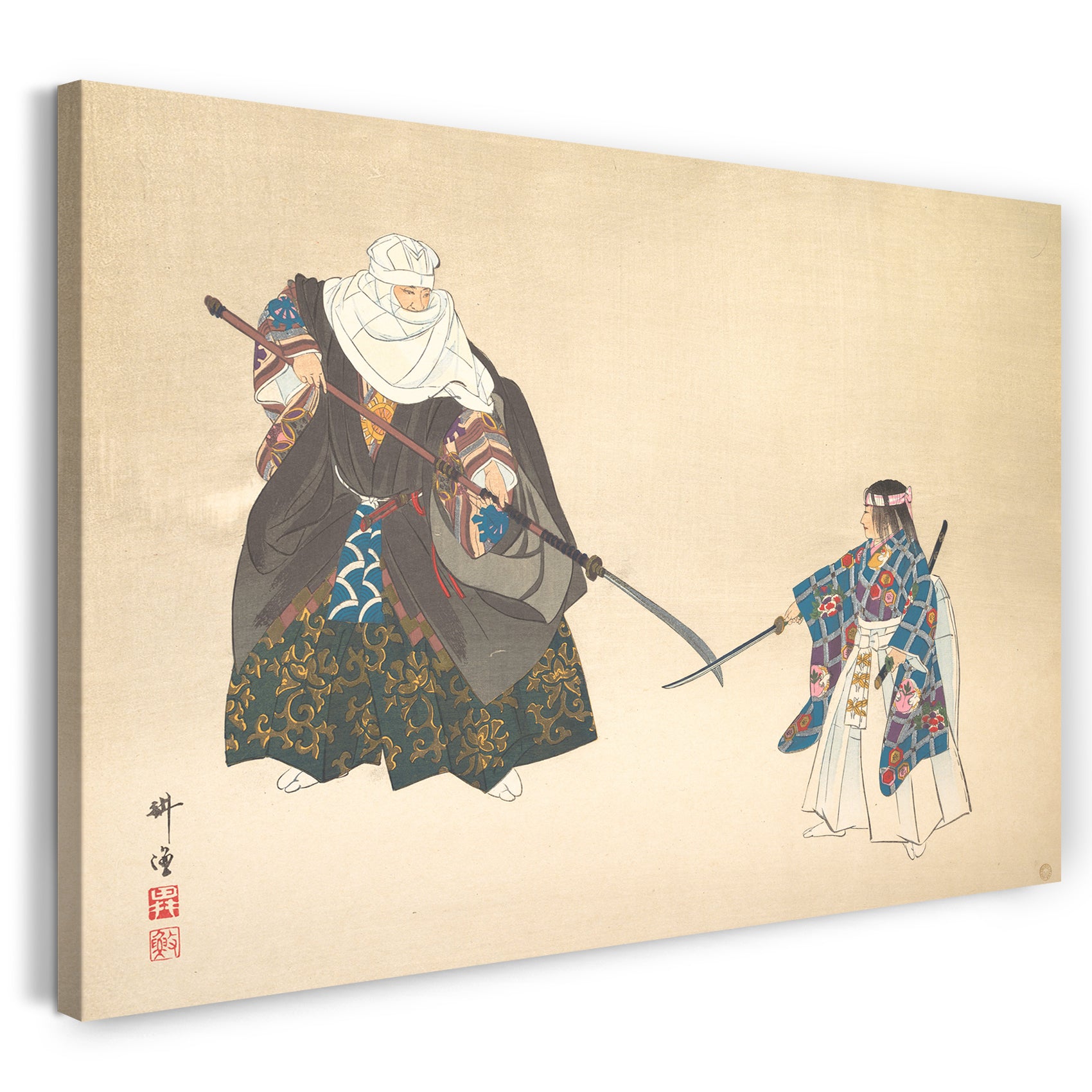 Leinwandbild Tsukioka Kōgyō - Illustration einer Noh-Tanz-Szene