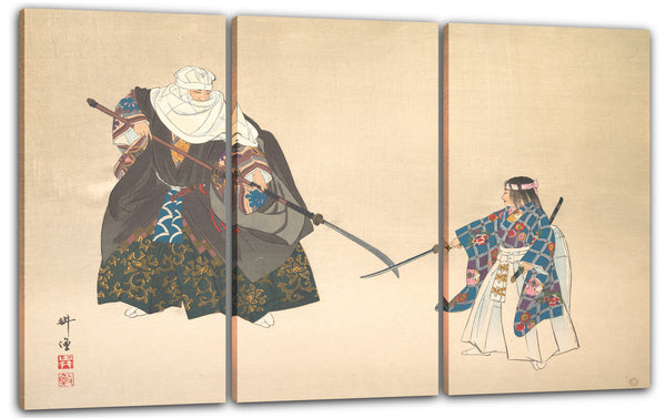 Leinwandbild Tsukioka Kōgyō - Illustration einer Noh-Tanz-Szene