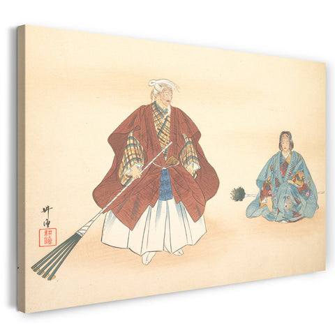 Leinwandbild Tsukioka Kōgyō - Illustration einer Noh-Tanz-Szene