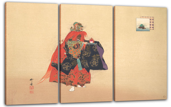 Leinwandbild Tsukioka Kōgyō - Illustration einer Noh-Tanz-Szene