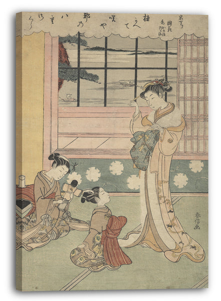 Leinwandbild Suzuki Harunobu - Offenes Fenster in Richtung Meer