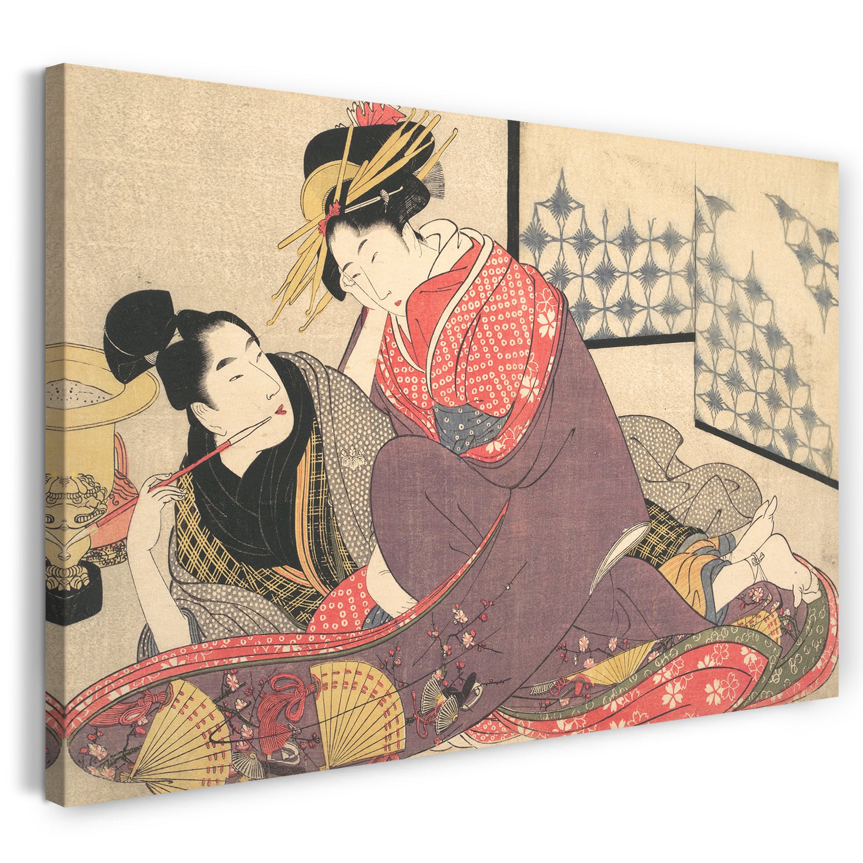Leinwandbild Kitagawa Utamaro - Erotischer Druck