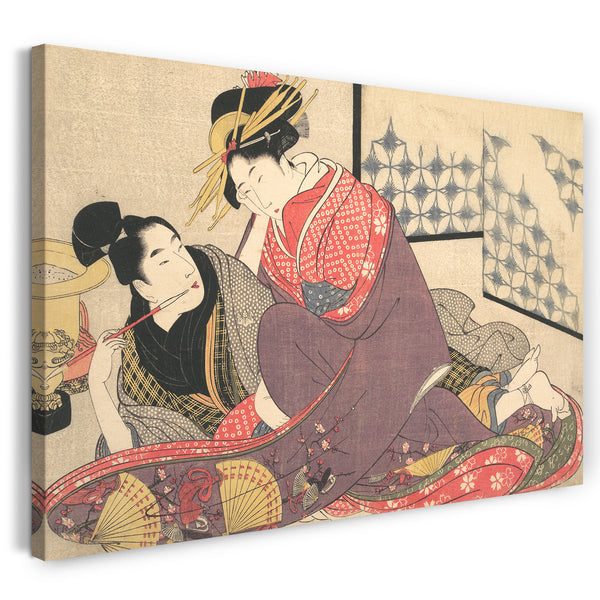 Leinwandbild Kitagawa Utamaro - Erotischer Druck