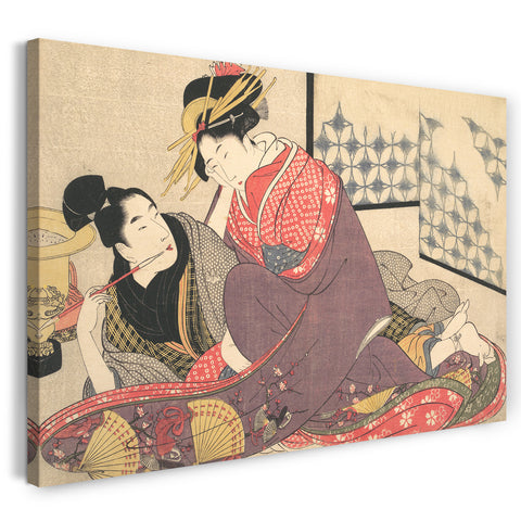 Leinwandbild Kitagawa Utamaro - Erotischer Druck