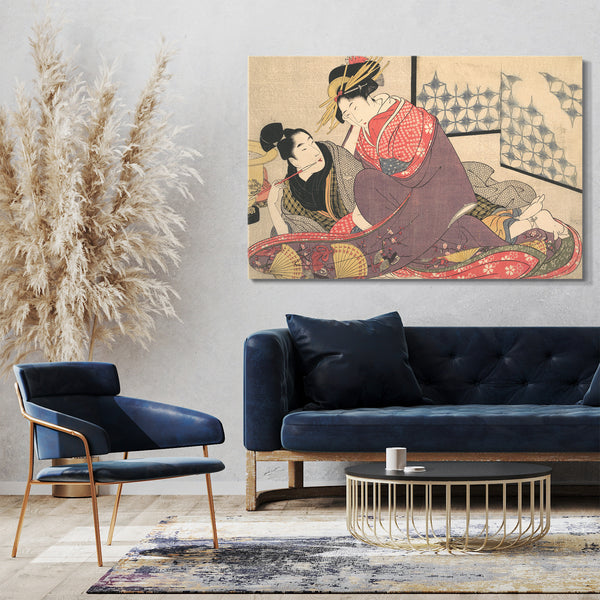 Leinwandbild Kitagawa Utamaro - Erotischer Druck