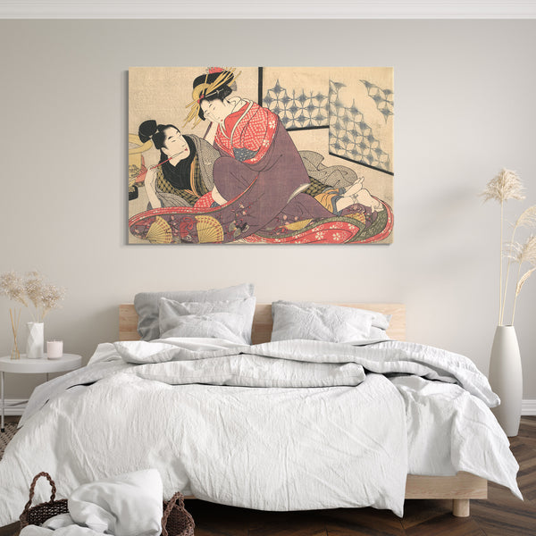 Leinwandbild Kitagawa Utamaro - Erotischer Druck