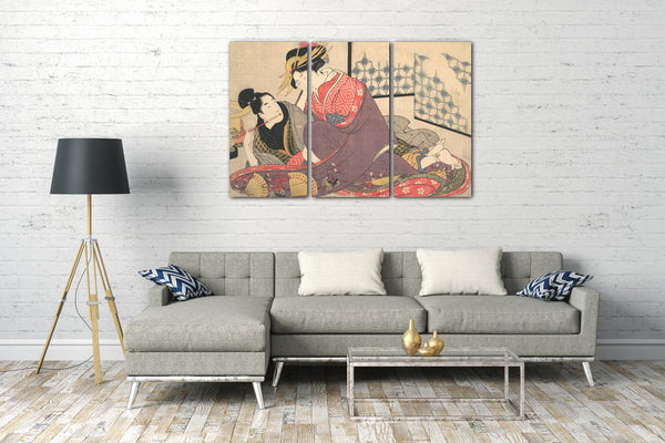 Leinwandbild Kitagawa Utamaro - Erotischer Druck