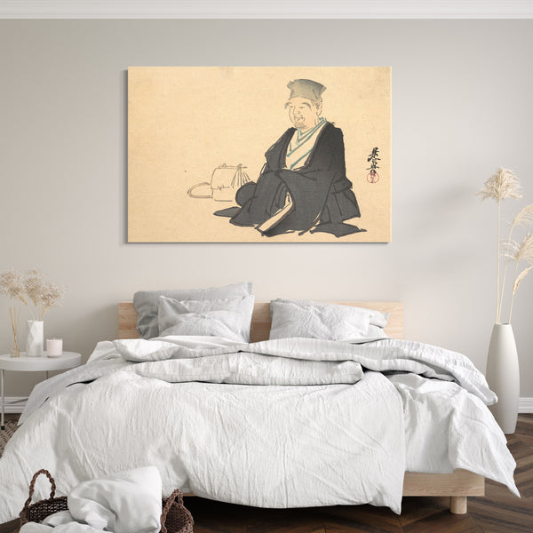 Leinwandbild Shibata Zeshin - Porträt von Rikyū (?)