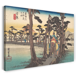 Leinwandbild Utagawa Hiroshige - Yoshiwara, Hidari Fuji