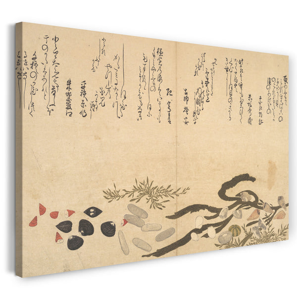 Leinwandbild Kitagawa Utamaro - Muscheln unter Wasser