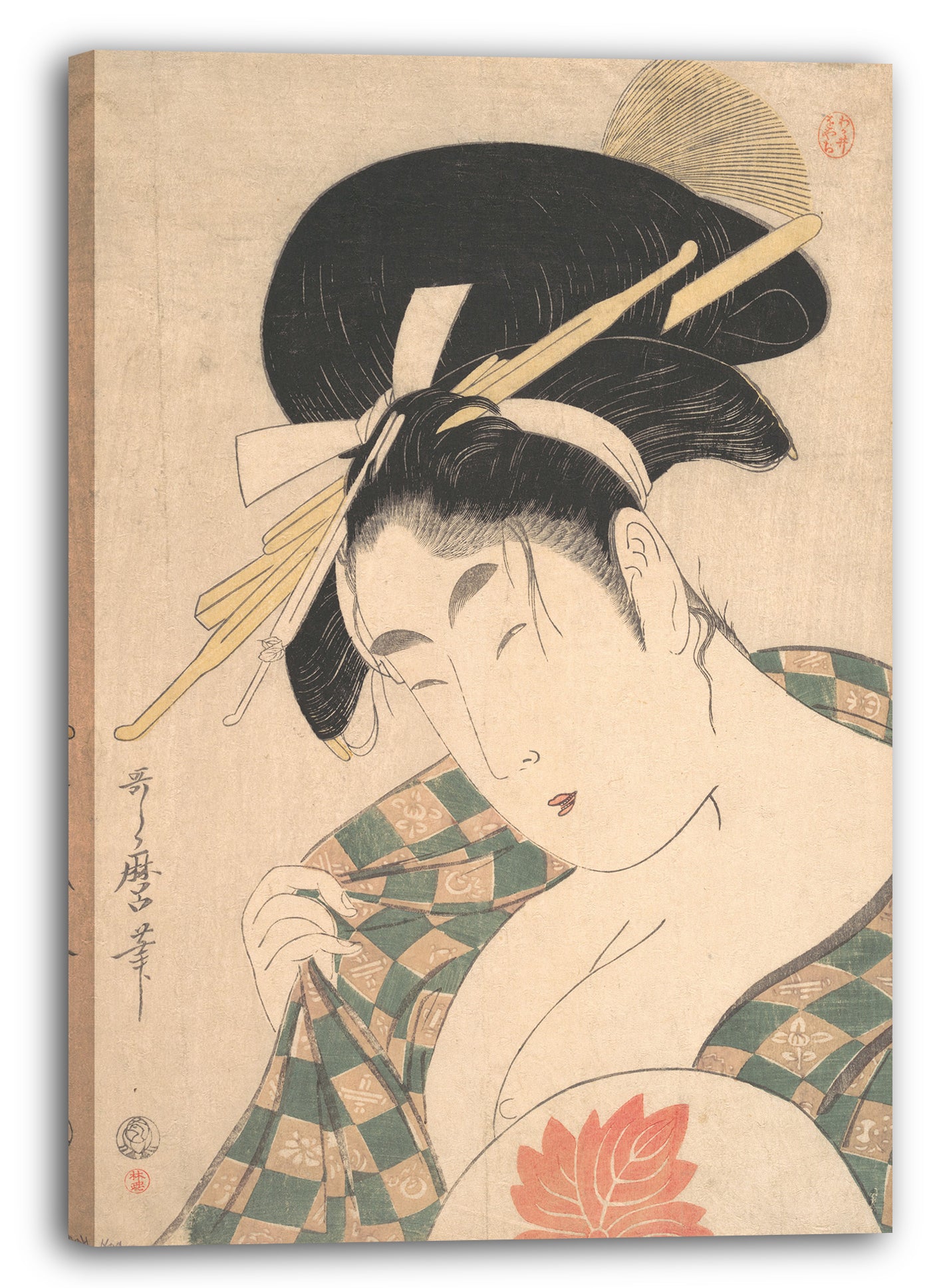 Leinwandbild Kitagawa Utamaro - Eine Kurtisane