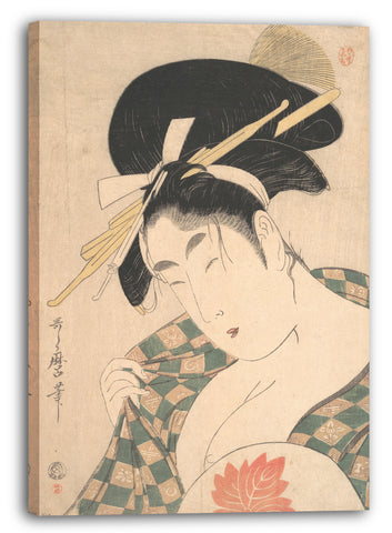 Leinwandbild Kitagawa Utamaro - Eine Kurtisane