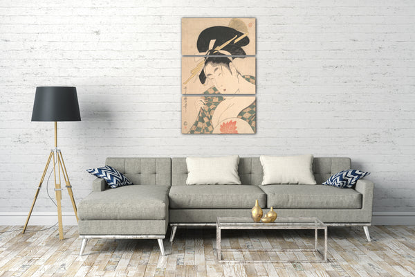 Leinwandbild Kitagawa Utamaro - Eine Kurtisane