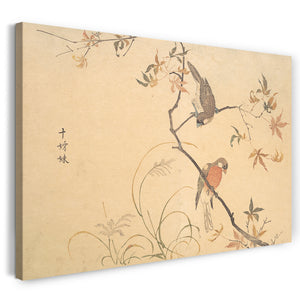 Leinwandbild Kuwagata Keisai - Jūshimatsu (Begalee oder ein Gesellschaftsfink)