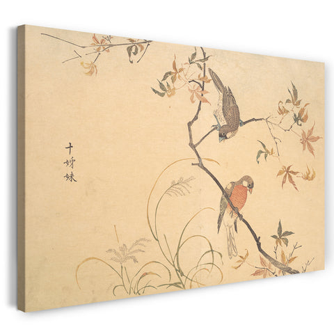 Leinwandbild Kuwagata Keisai - Jūshimatsu (Begalee oder ein Gesellschaftsfink)