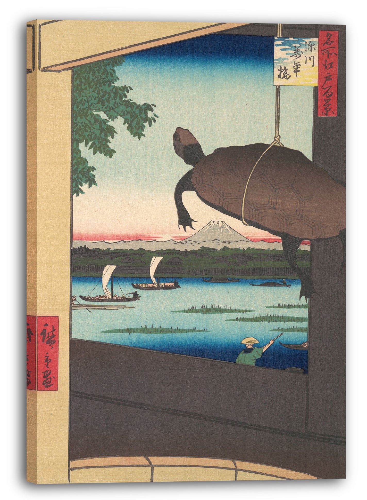 Leinwandbild Utagawa Hiroshige - Mannenbrücke, Fukagawa