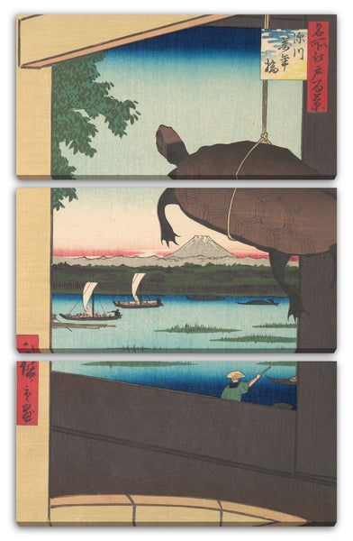 Leinwandbild Utagawa Hiroshige - Mannenbrücke, Fukagawa