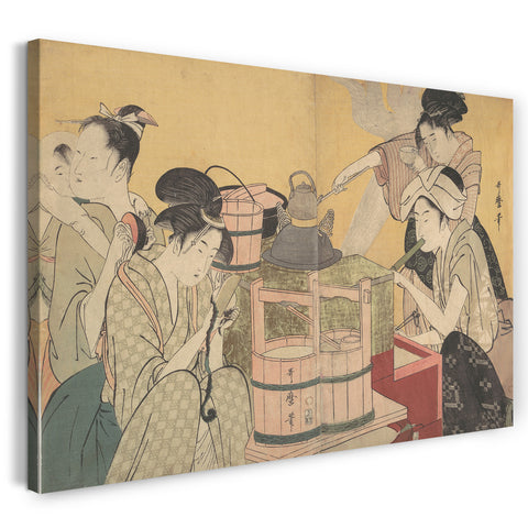 Leinwandbild Kitagawa Utamaro - Küchenszene