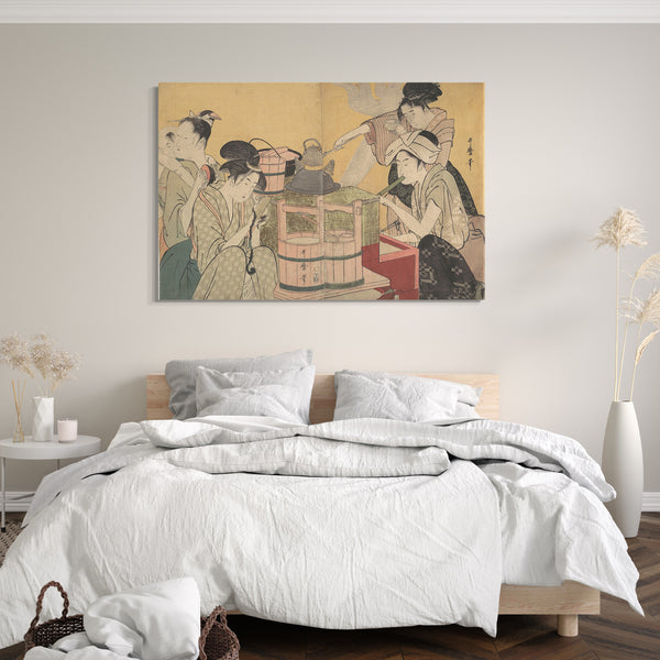 Leinwandbild Kitagawa Utamaro - Küchenszene