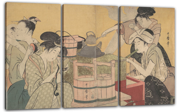 Leinwandbild Kitagawa Utamaro - Küchenszene